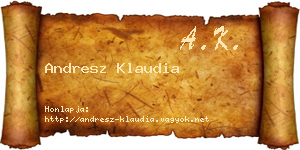 Andresz Klaudia névjegykártya