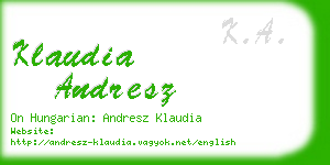 klaudia andresz business card